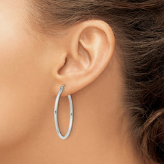 Sterling Silver 2mm Round Hoop Earrings