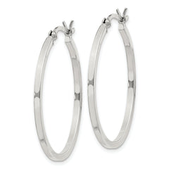 Sterling Silver 1.5x30mm Hoop Earrings