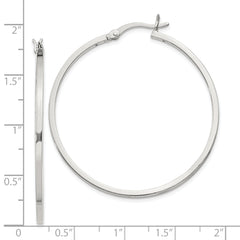Sterling Silver 1.5x40mm Hoop Earrings