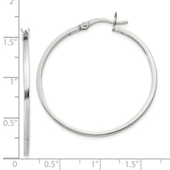 Sterling Silver 1.5x35mm Hoop Earrings