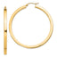 Sterling Silver Flash Gold-plated 3x50mm Square Tube Hoop Earrings