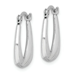 Sterling Silver Rhodium Plated Hollow Hoop Earrings