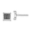 Sterling Silver Rhodium-plated Black Pav‚ CZ Square Post Earrings