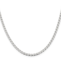 Sterling Silver 3.15mm D/C Flat Anchor Curb Chain