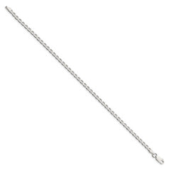 Sterling Silver 3.15mm D/C Flat Anchor Curb Chain Anklet