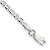 Sterling Silver 3.15mm D/C Flat Anchor Curb Chain Anklet