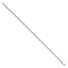 Sterling Silver Rhodium-plated 3.15mm D/C Flat Anchor Curb Chain Anklet