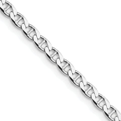 Sterling Silver Rhodium-plated 3.15mm D/C Flat Anchor Curb Chain
