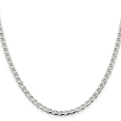 Sterling Silver 4.0mm D/C Flat Anchor Curb Chain