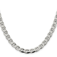 Sterling Silver 7.4mm D/C Flat Anchor Curb Chain