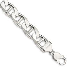 Sterling Silver 13.5mm D/C Flat Anchor Curb Chain