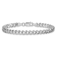 Sterling Silver Rhodium-plated 5mm Beveled Curb Chain
