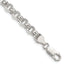 Sterling Silver 6.5mm Semi-solid Rolo Chain