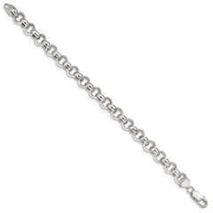 Sterling Silver 9.5mm Semi-solid Rolo Chain