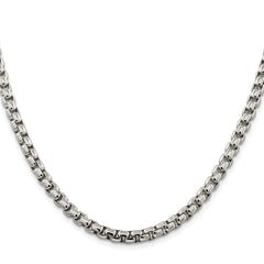 Sterling Silver Rhodium-plated 5.2mm Round Box Chain
