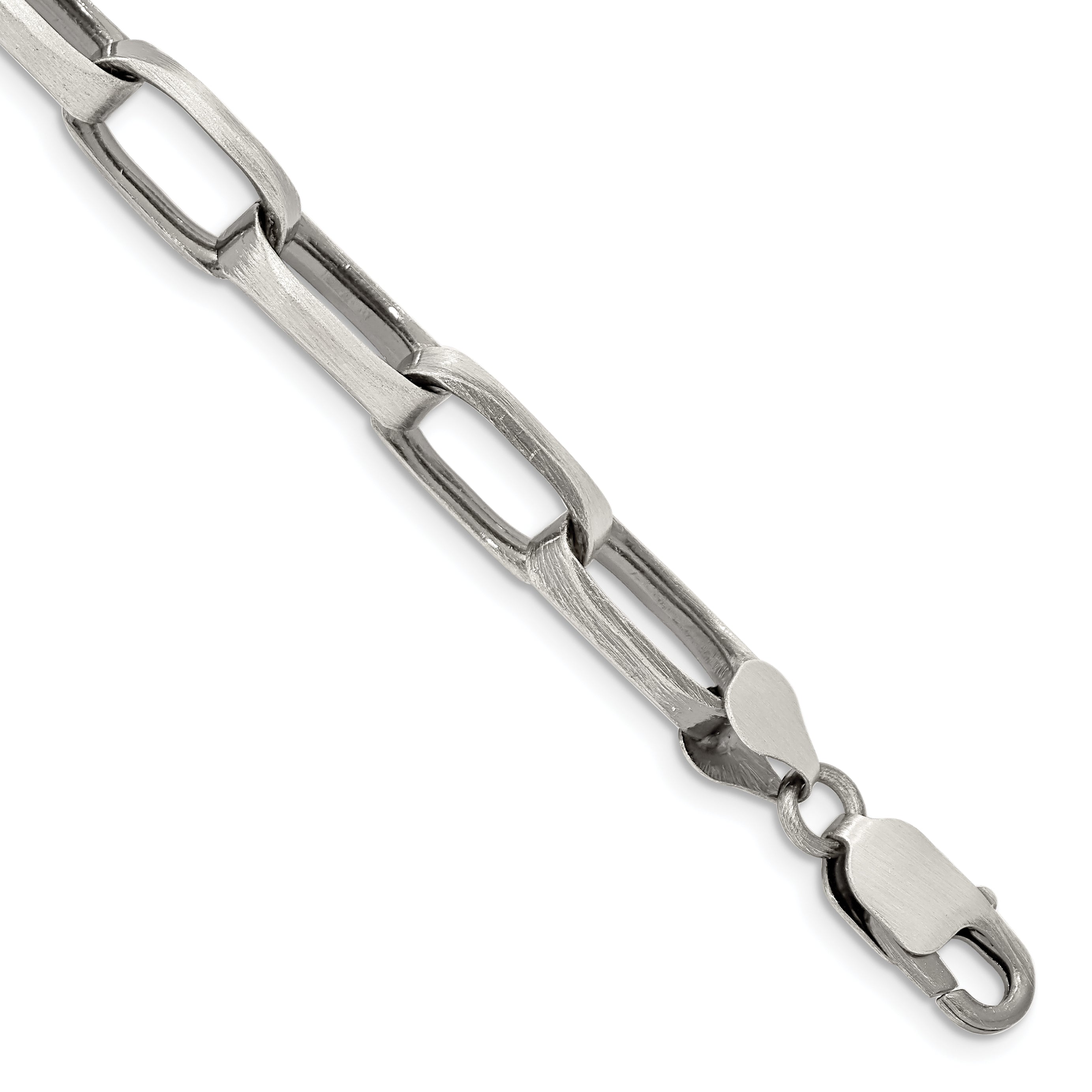 Sterling Silver Antiqued 8mm Elongated Open Link Chain