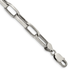 Sterling Silver Antiqued 8mm Elongated Open Link Chain