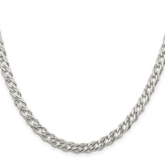 Sterling Silver 5.65mm 6 Side D/C Flat Double Curb Chain
