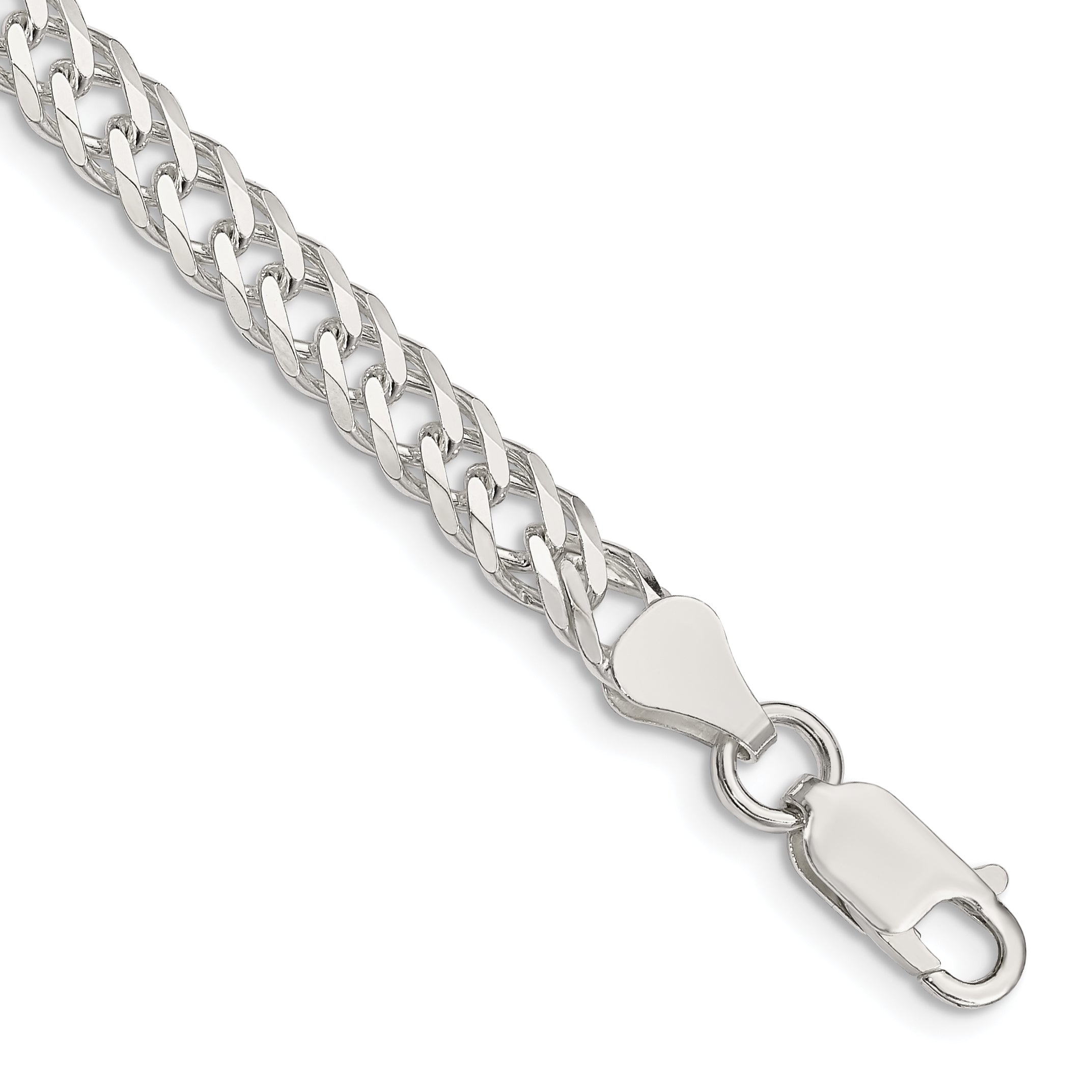 Sterling Silver 5.65mm 6 Side D/C Flat Double Curb Chain