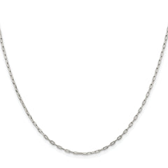 Sterling Silver Rhodium-plated 1.75mm Elongated Open Link Chain