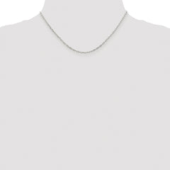 Sterling Silver Rhodium-plated 1.75mm Elongated Open Link Chain