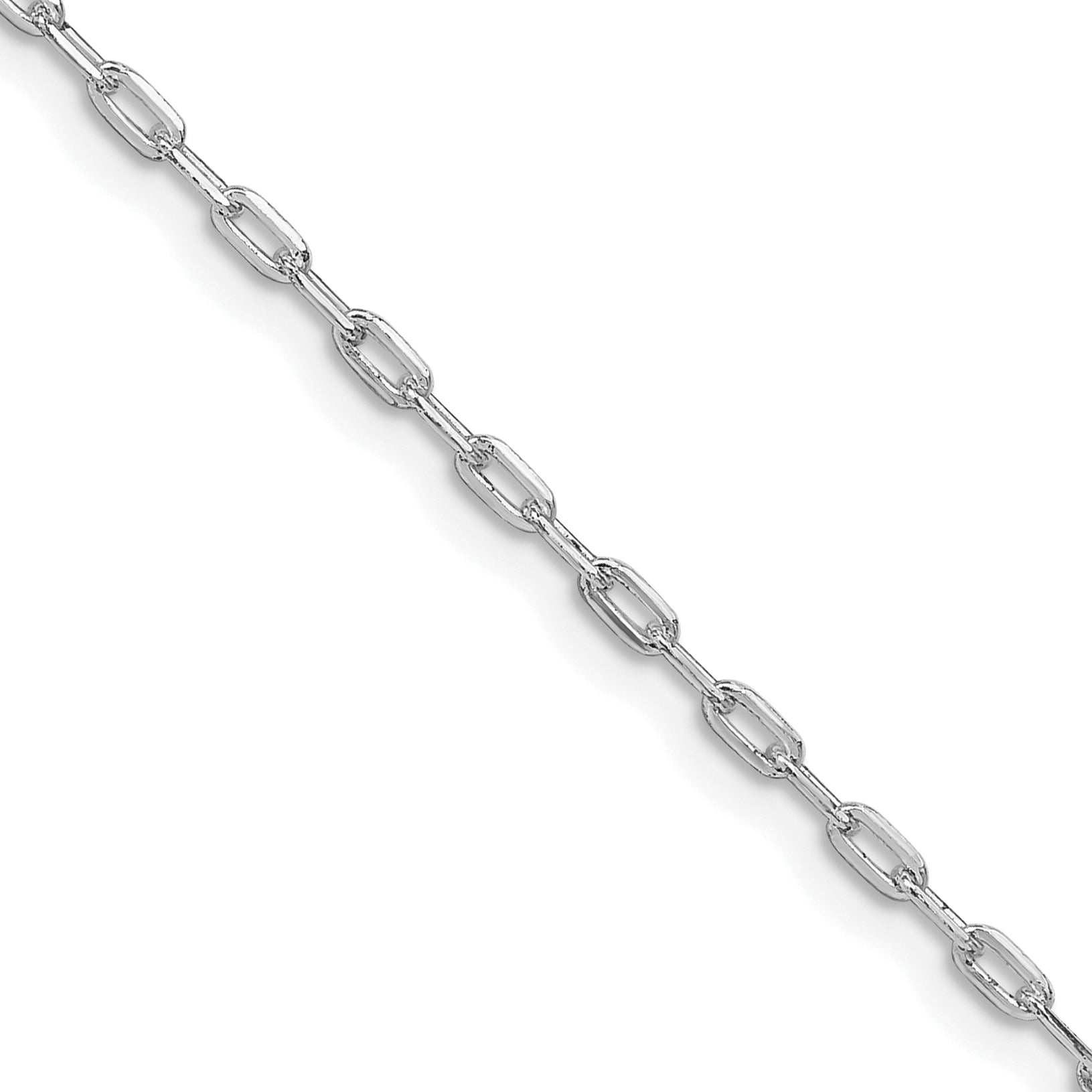 Sterling Silver Rhodium-plated 1.75mm Elongated Open Link Chain
