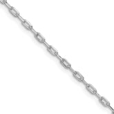 Sterling Silver Rhodium-plated 1.75mm Elongated Open Link Chain