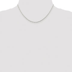 Sterling Silver Rhodium-plated 2mm Elongated Open Link Chain