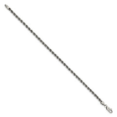 Sterling Silver Ruthenium-plated 3.4mm Rope Chain