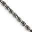 Sterling Silver Ruthenium-Plated Rope Chain Necklace 3.4mm
