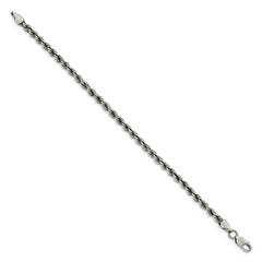 Sterling Silver Ruthenium-plated 4.5mm Rope Chain