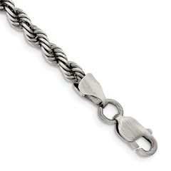 Sterling Silver Ruthenium-plated 4.5mm Rope Chain