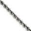 Sterling Silver Ruthenium-Plated Rope Chain Necklace 4.5mm