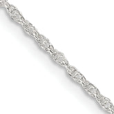 Sterling Silver 1.6mm Loose Rope Chain With 2in ext.