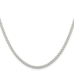 Sterling Silver Rhodium-plated 2.6mm Round Box Chain