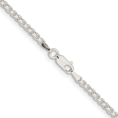 Sterling Silver Rhodium-plated 2.6mm Round Box Chain