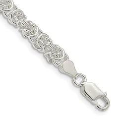 Sterling Silver 4.75mm Rounded Byzantine Chain