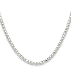 Sterling Silver Rhodium-plated Polished 4mm Round Box Chain
