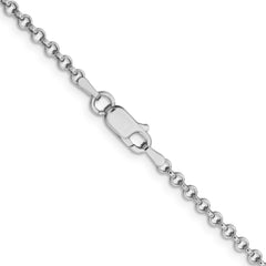 Sterling Silver Rhodium-plated 2.8mm Rolo Chain