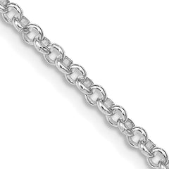 Sterling Silver Rhodium-plated 2.8mm Rolo Chain