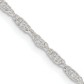 Sterling Silver 1.95mm Loose Rope Chain With 4in ext.