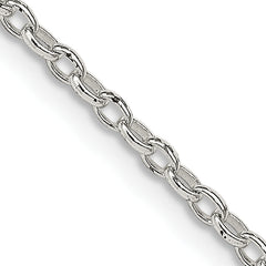 Sterling Silver 1.6mm Oval Fancy Rolo Chain With 4in ext.