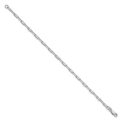 Sterling Silver Rhodium-plated 3.25mm Elongated Open Link Chain