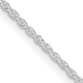 Sterling Silver Rhodium-plated 1.3mm Loose Rope Chain With 4in ext.