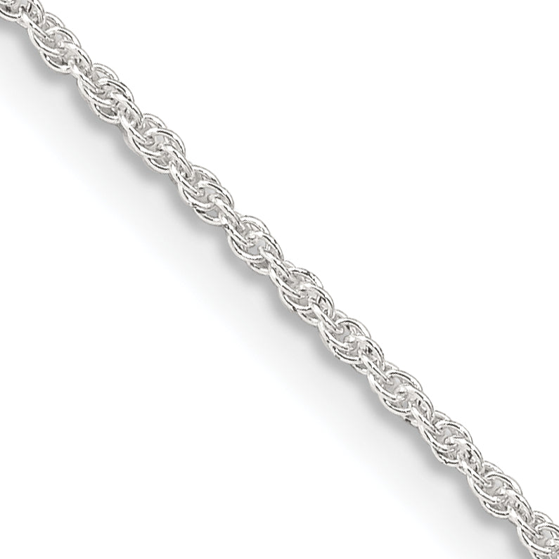 Sterling Silver 1.3mm Loose Rope Chain With 4in ext.