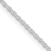 Sterling Silver 1.3mm Loose Rope Chain With 4in ext.
