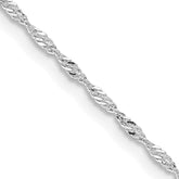 Sterling Silver Rhodium-plated 1.4mm Singapore Chain