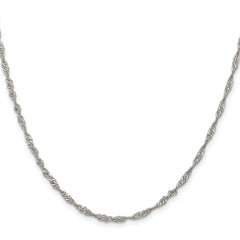 Sterling Silver Rhodium-plated 2.25mm Singapore Chain