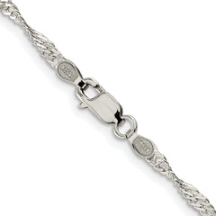 Sterling Silver Rhodium-plated 2.25mm Singapore Chain