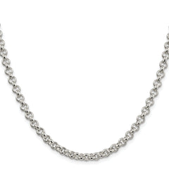 Sterling Silver Rhodium-plated 5mm Rolo Chain